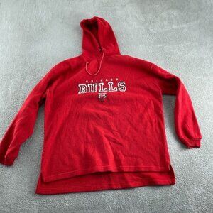 Vintage Chicago Bulls Red Hooded Sweatshirt By Pro Edge XL 0685